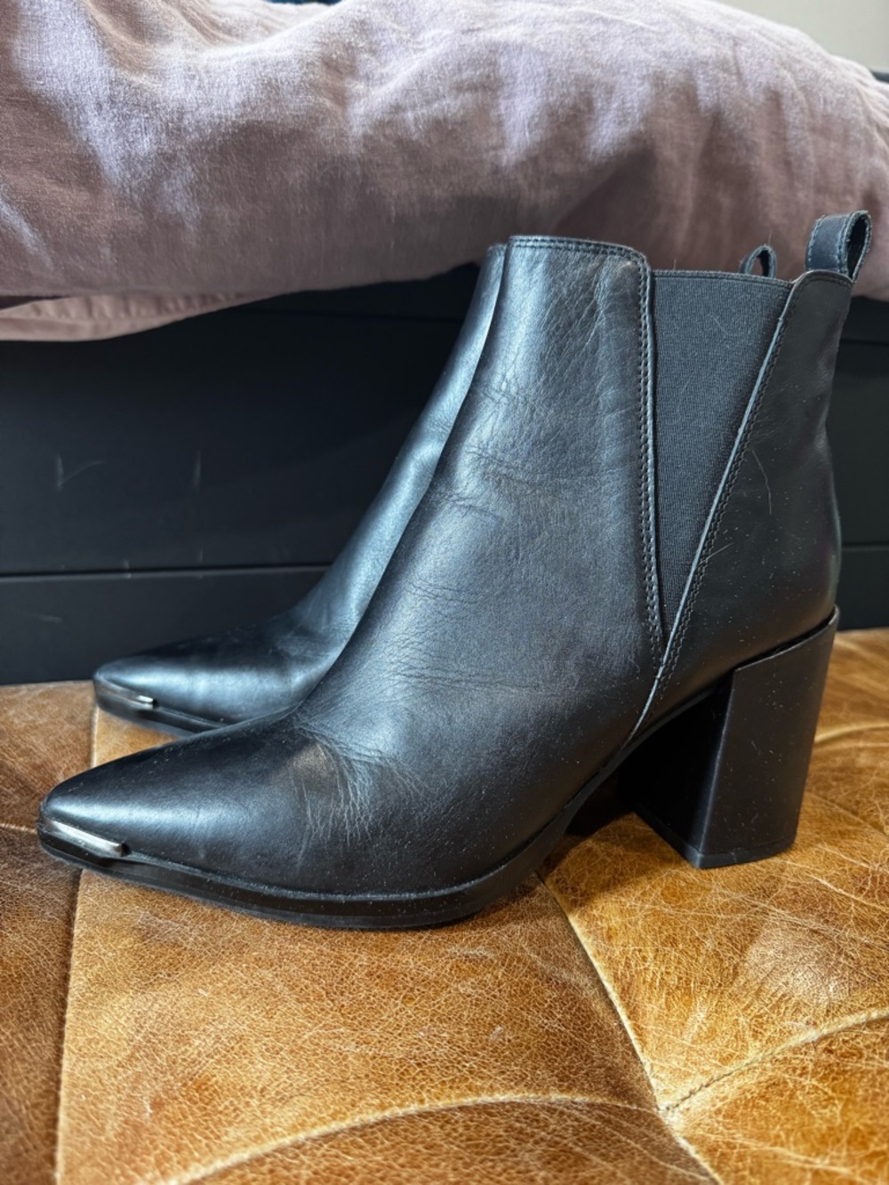 Tony Bianco Bello Black Leather Bootie Size 8 EUC - Picture 3 of 6